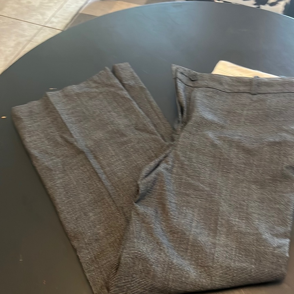 Black, plaid, Ann Taylor pants.